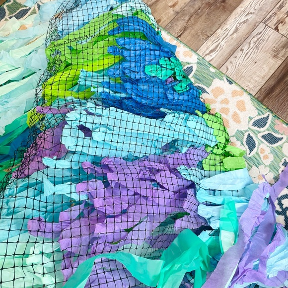 Ariel Little Mermaid Baby Shark Girls Birthday Party Fringe Streamer Backdrop - Picture 5 of 7